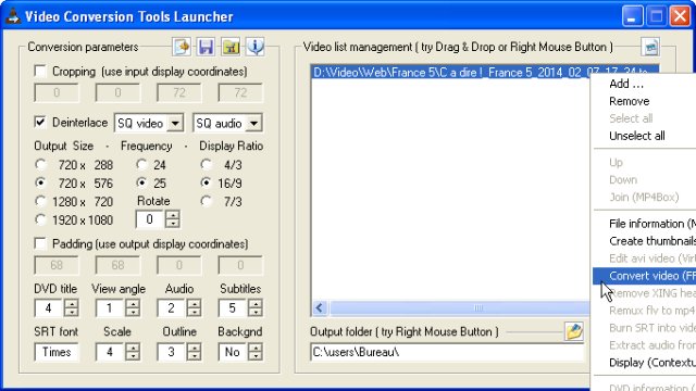 Lancer la conversion